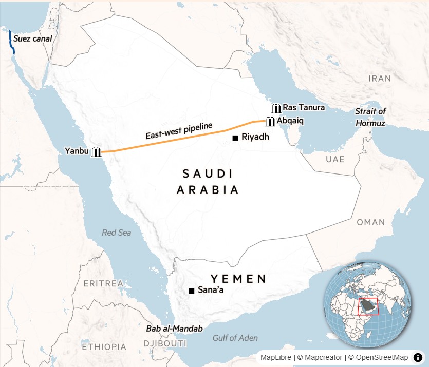 Saudi Arabia map