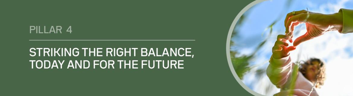 Pillar 4: STRIKING THE RIGHT BALANCE, TODAY AND FOR THE FUTURE